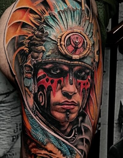 Tattoo of a native american